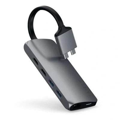 Immagine di Satechi Adattatore Dual HDMI USB C Grigio scuro ST TCDMMAM