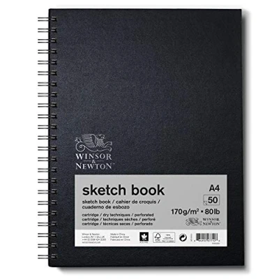 Immagine di Winsor &amp; Newton Carta Schizzo Taccuino da Viaggio a Spirale 170 g A4 50 Fogli