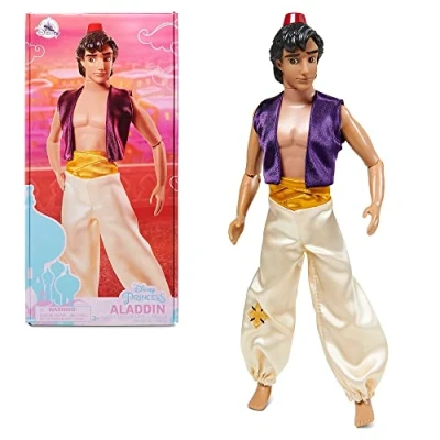 Immagine di Disney Store bambola ufficiale classica per bambini Aladdin, 32 cm, completamente posizionabile con capelli e cappello modellati bimbi dai 3 anni in su