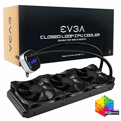 Immagine di EVGA CLC 360mm All In One RGB LED CPU Liquid Cooler, 3x Ventole FX12 120mm PWM, Intel, AMD, 400 HY CL36 V1