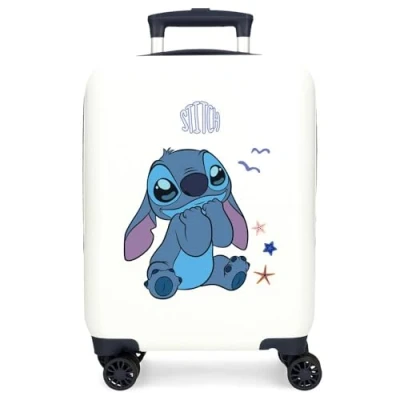 Immagine di Disney Valigia per bambini rigida Chiusura a combinazione Laterale 4 ruote Bagagli Mano è realizzato in ABS, un materiale rigido e leggero., Eccitato, cabina