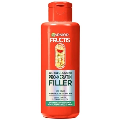 Immagine di Garnier Filler, cura intensiva per riparare i capelli, capelli trasformati e resistenti, con olio di marula pro cheratina, Fructis estintore Deep Repair, 150 ml