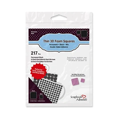 Immagine di Scrapbook Adhesives by 3L 3D Foam Squares Thin, Black, Assortito, 217 unità