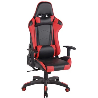 Immagine di CLP Sedia Gaming Miracle V2 in Similpelle I Racing 2 Cuscini Poltrona Girevole E Regolabile Max Carico 150KG, Colore:Nero/Rosso