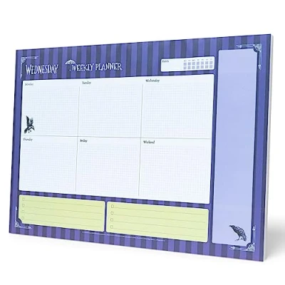 Immagine di Grupo Erik: Planning da Tavolo A3 Mercoledì Addams, Planner settimanale con 54 fogli a strappo, 29,7 x 42 cm, Agenda Organizer, To Do List Planner, scrivania