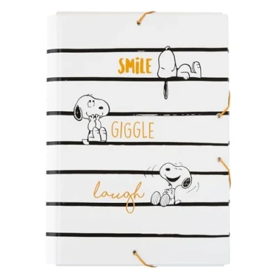 Immagine di Grupo Erik: Cartellina rigida Snoopy Cartella portadocumenti A4 espandibile, 34 x 24,5 cm, a 3 lembi con elastico, Cartelletta Porta Documenti in cartone, Cancelleria