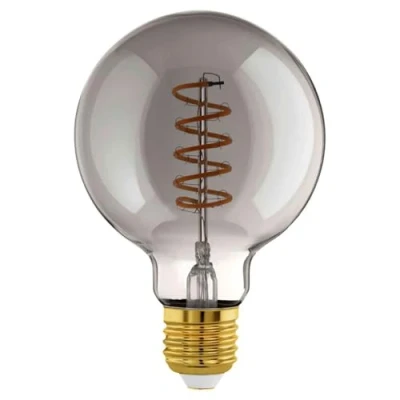 Immagine di EGLO LED E27 dimmerabile, lampadina a spirale Globe, lampada vintage nero trasparente in design retrò, 4 Watt, 100 Lumen, illuminante bianco caldo, 2000k, Edison G95, Ø 9,5 cm