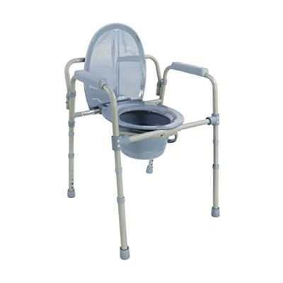 Immagine di PEPE Mobility Sedia Comoda WC per Anziani, Buco WC, Sostegno Adulti, Disabili, Portatile, Urinare Regolabile in Altezza, Grigio