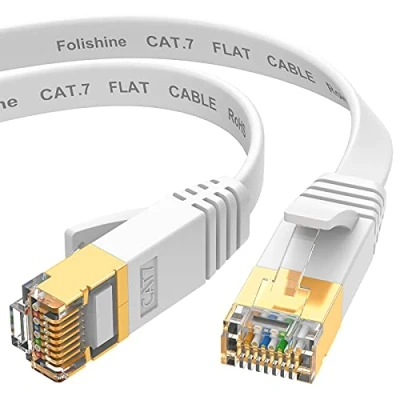 Immagine di Folishine cavo Ethernet Cat7 5m, di rete Lan Gigabit RJ45 ad alta velocità, 10Gbps 600Mhz Internet Patch Cable per Switch Router Modem Panel PC
