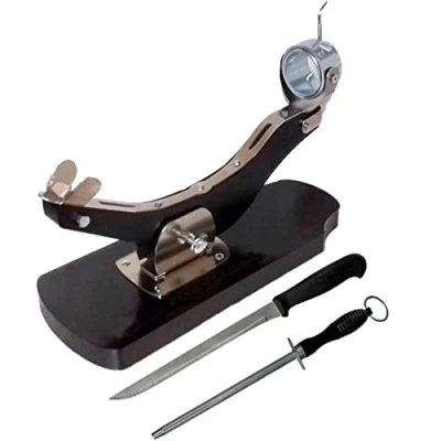 Immagine di BlendNature Prosciutto rotante bilanciante professionale inossidabile Include coltello da taglio ad alta precisione e Chaira incorporati