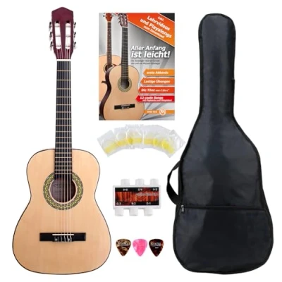 Immagine di Classic Cantabile Acoustic Series AS 851 L Chitarra classica 1/2 per mancini Starter SET