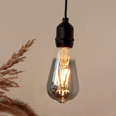 Immagine di Hellum lampada a sospensione con batteria e telecomando, ST64 Ø 6,4 x 13,8 cm, lampadina smoky batteria, retrò dimmerabile (4 batterie AA non incluse) 150421