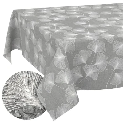 Immagine di ANRO Tovaglia in tessuto, cotone, poliestere, lavabile, rotonda, ovale, rettangolare, 100 x 140 cm, bordo tagliato