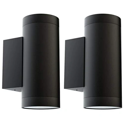 Immagine di Klighten 2 Pezzi Applique da Parete Esterni Nera IP65 Su Giù Lampada Esterno in Alluminio Moderna per giardino corridoio cortile, Attacco GU10, Lampadina non Inclusa