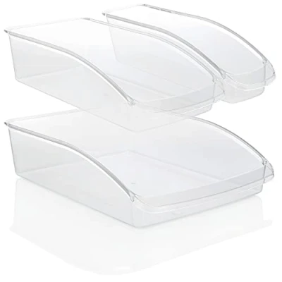 Immagine di COM FOUR® 3x Scatole per frigorifero di stoccaggio la cucina Sistema organizzazione con 3 contenitori frigo