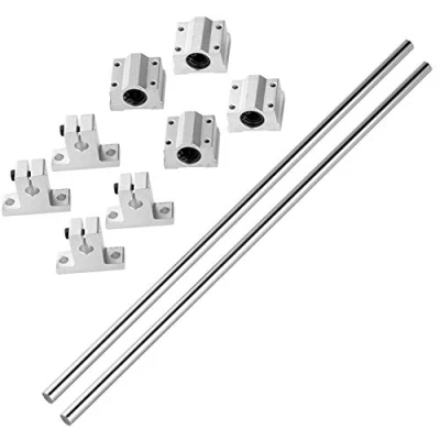Immagine di S SIENOC 350mm 3D Stampante φ8mm Asse Ottico/Asse Lineare/Guida Lineare 45# in Cuscinetto acciaio Cromato + Verticale Staffa a Sfere (Typ 5, 2Set, 350mm)