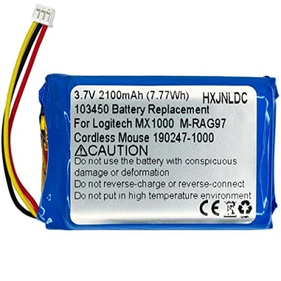 Immagine di Sostituzione batteria al litio ricaricabile DC 3.7v 2100mAh per Logitech MX1000 MX 1000 M RAG97 Mouse bluetooth wireless 190247 1000, B000, L LB2, NTA2253