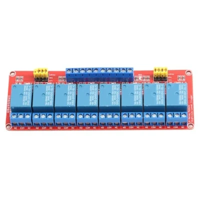 Immagine di Relè elettronico, 24V 8 Canali Scheda Modulo Trigger Alto Basso con Isolamento dell&#039;accoppiatore Ottico, per il controllo industriale delle apparecchiature di automazione