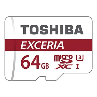 Immagine di Toshiba Exceria M302 Scheda di Memoria microSDXC 64GB, 90MB/s, Classe 10, UHS I, U3 + Adattatore, Nero
