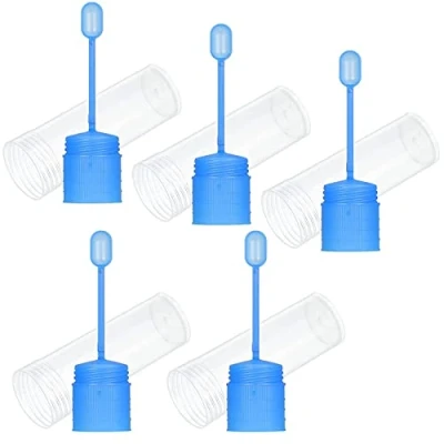 Immagine di 5 Pezzi provette urine,Provetta con Cucchiaio,Provetta per le Feci,Provette Campioni,Campione Bottiglia Tubo Plastica,Provette Trasparente,per Laboratorio Scuola Educativo(15ml)