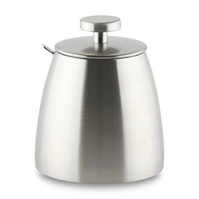Immagine di Café Ole, zuccheriera in Acciaio inox con cucchiaino e coperchio, inossidabile, Satin Finish, 11.5 x 10 cm