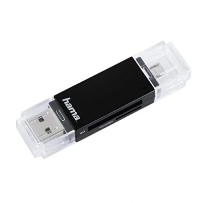 Immagine di Hama Lettore USB 2.0 Basic, OTG On The Go per Smartphone e Tablet, A/USB B Micro, SD, SDHC, SDXC, Micro SDHC