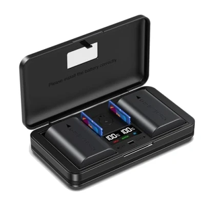 Immagine di DMW BLK22/BLF19E Set di caricabatterie multifunzione (incluse due batterie da BLK22), compatibile con Panasonic Lumix DC S5, S5 II, IIX, GH5 GH6, S5II, S5IIX, S5M2, S5M2X, GH5M2