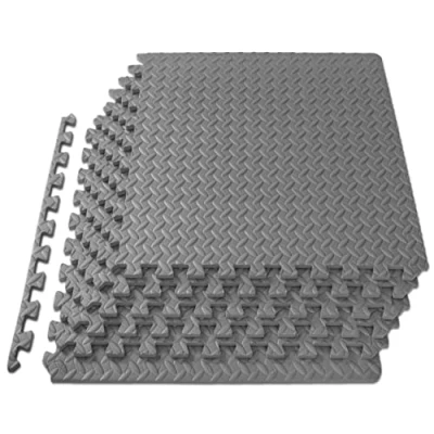 Immagine di ProsourceFit Exercise Puzzle Mat , EVA Foam Interlocking Tiles Protective and Cushion Flooring for Gym Equipment, Play Area, Grey 1/2 Inch 24 Sq Ft 6