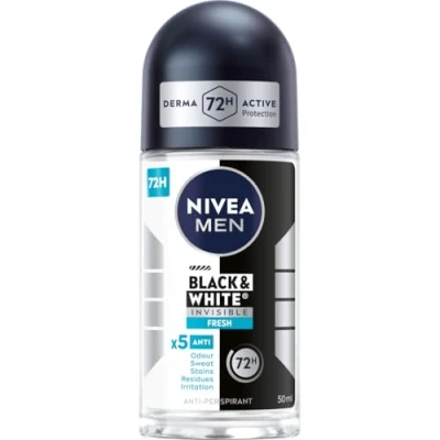 Immagine di NIVEA, Deodorante, Menack&amp;White Invisible Fresh Antitraspirante W (Roll on, 50 ml)