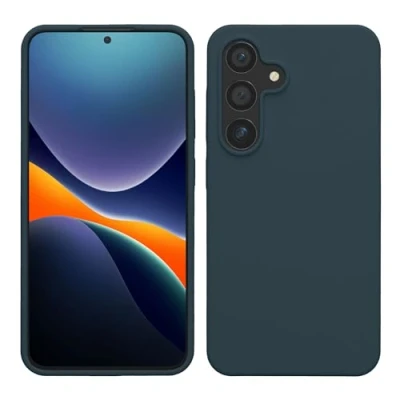 Immagine di kwmobile Cover per Samsung Galaxy S24 Custodia Back Case Caricatore Wireless Antiurto e Flessibile in Silicone TPU ardesia scuro