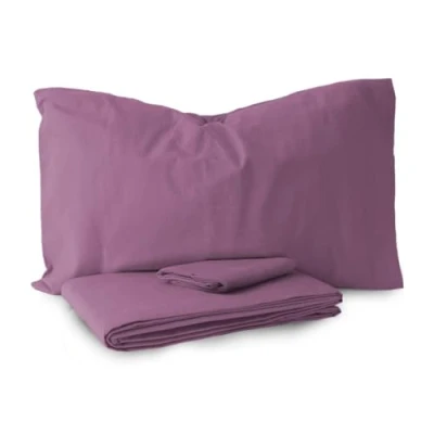 Immagine di Morbidissimi Set Sacco Copripiumino + federa in Flanella 100% cotone felpato Tinta Unita per letto Singolo MALVA