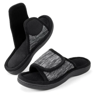 Immagine di RockDove Pantofola scorrevole regolabile con memory foam per donna, Nero , 38/39 EU