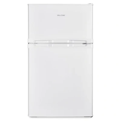 Immagine di MEDION Mini Kühl Gefrierkombination (85 Liter, 61L Kühlteil, 24L Gefrierteil, freistehend, 40 dB, transparente Gemüseschublade, Türanschlag wechselbar, MD 37689) weiß