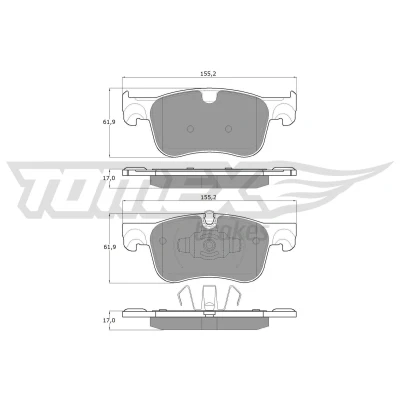 Immagine di TOMEX brakes TX 18 35 Kit pastiglie freno Assale anteriore Predisposto per contatto segnalazione usura CITROËN: C4 Grand Picasso 2, 2