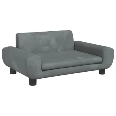 Immagine di vidaXL Divano per Bambini Grigio Scuro 70x45x33 cm in Velluto