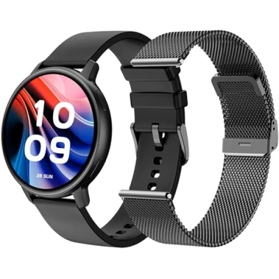 Immagine di SPC Smartee Duo Classic Smartwatch intelligente nero con cinturino metallico intercambiabile, display AMOLED da 1.43, chiamate Bluetooth, 8 giorni batteria, 100 sport, IP68