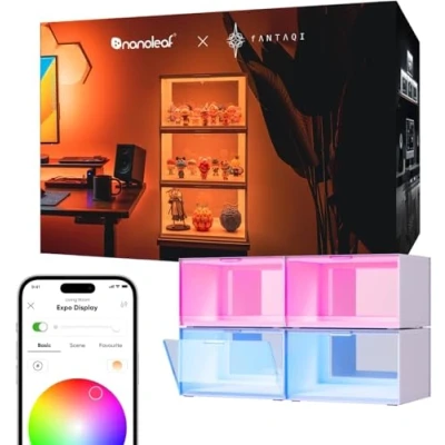 Immagine di Nanoleaf Smart LED Shoe Boxes Sneaker Display Case, Stackable Storage Organizers, Collection Crate, Figures &amp; Collectibles Showcase (4 Pack Starter Kit)