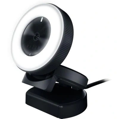 Immagine di Razer Kiyo Fotocamera di trasmissione con anello luce (fotocamera web USB, video HD 720p, 60 FPS, compatibile Open Broadcaster Sofware, Xsplit, autofocus, connessione per treppiede) Nero