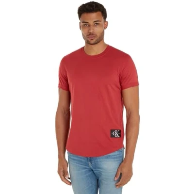 Immagine di Calvin Klein Jeans Badge TURN UP Sleeve Tshirt basic, Uomo, Taglia: XS, Garnet