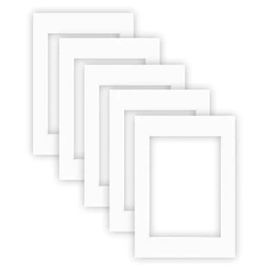 Immagine di nielsen Conservation Cartoncino Passepartout 1,5 mm, set di 5, formato esterno 29,7x42 cm per immagine 21x29,7 cm, bianco polare con struttura