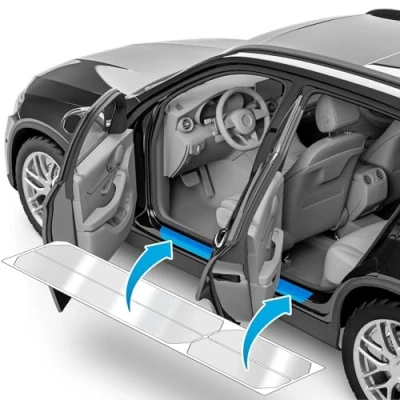 Immagine di uProtect Battitacco Auto AntiGraffio Pellicola per Skoda Kodiaq NS7 I 2017 2024 Protezione Accessori Tuning Portiera Trasparente Lucido