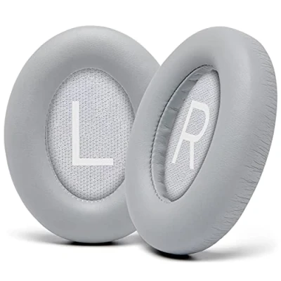 Immagine di WC Cuscinetti auricolari di ricambio per cuffie Bose con cancellazione del rumore 700 (NC700) Wicked Cushions Pelle morbida, lussuosa memory foam, extra spessi e resistenti argento