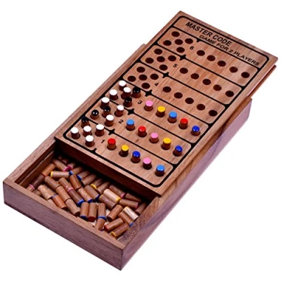 Immagine di LOGOPLAY Code Finder, Master Code, Gioco di Strategia, Pensiero, Logica, da Tavolo in Legno per 2 Giocatori (Marrone)