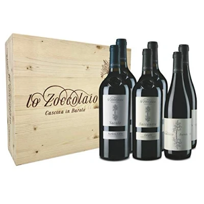 Immagine di Lo Zoccolaio Vino Rosso 2 Barbera d&#039;Alba Sucule + Langhe Baccanera Barolo Cassetta Legno 6x750 ml