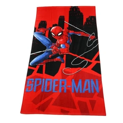 Immagine di Theonoi Asciugamano da bagno per bambini, bambine e ragazzi, 100% cotone, 70 x 140 cm (Spiderman)