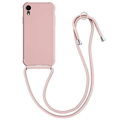 Immagine di kwmobile Custodia Compatibile con Apple iPhone XR Cover Back Case in Silicone TPU Protezione Smartphone Cordino Madre Perla