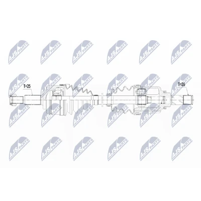 Immagine di NTY NPW RE 109 Albero motore / Semiasse Assale anteriore Dx 659mm DACIA: Dokker Station Wagon
