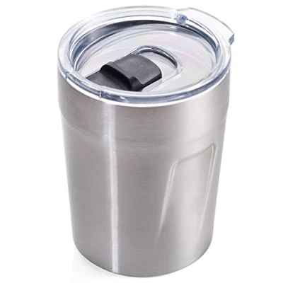 Immagine di TROIKA Tazza termica per espresso, caffè, bevande calde, espresso doppio, isolamento a doppia parete, max. 160 ml, coperchio (senza BPA), chiusura scorrimento, in acciaio inox 201 e 304