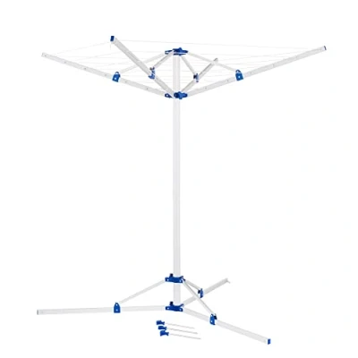 Immagine di cartrend Caravan Stendibiancheria in alluminio con treppiede, ultraleggero supporto sicuro, regolabile altezza, resistente alle intemperie, robusto, pieghevole, salvaspazio, 3 picchetti e piedini