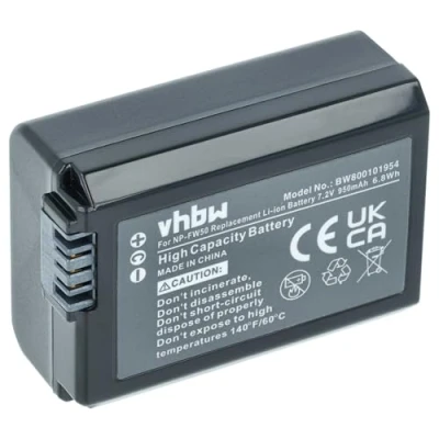 Immagine di vhbw 1x batteria compatibile con Sony Alpha 3000, 5000, 5100, 6000 fotocamera digitale DSLR (950mAh, 7,2V, Li Ion) infochip
